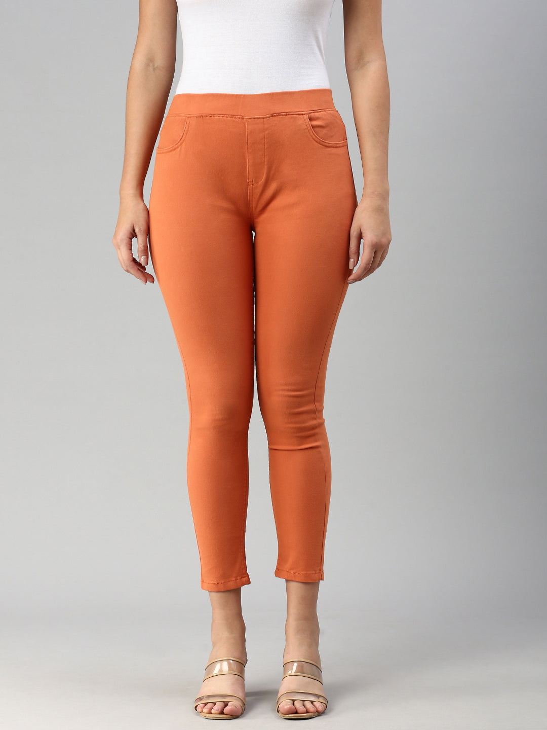 De Moza Women Jegging Rust Orange