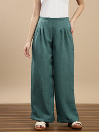 De Moza Women Casual Palazzo Dark Teal