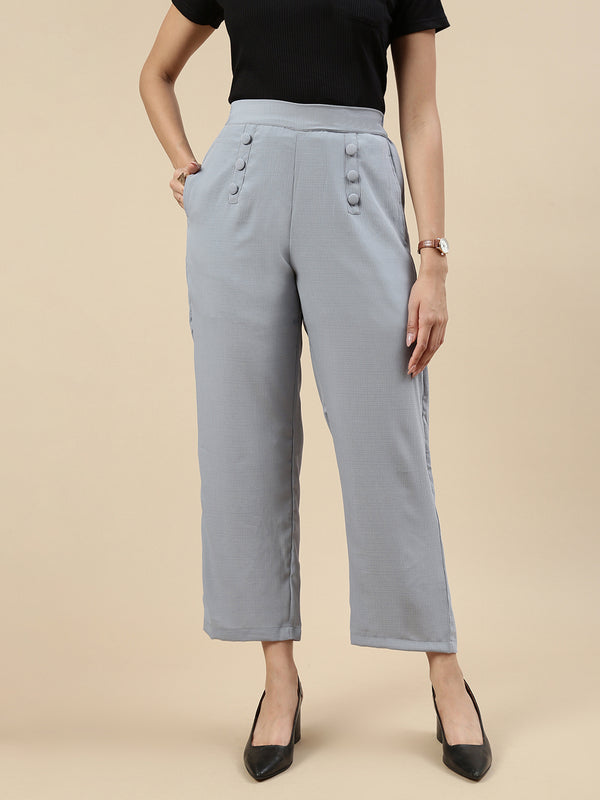 Casual Straight Pant-Light Grey - De Moza