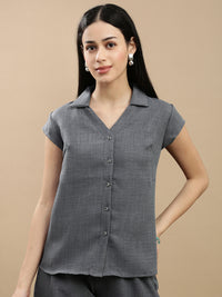 De Moza Women Casual Top Steel Grey
