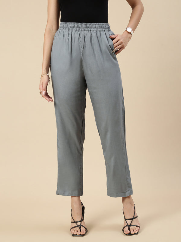 Straight Pant-Grey - De Moza