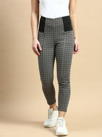 Treggings Jacquard Polyester-Black - De Moza