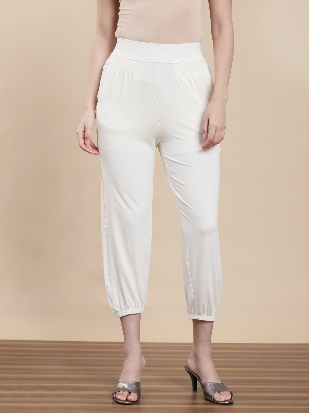 De Moza Women Casual Jogger Offwhite
