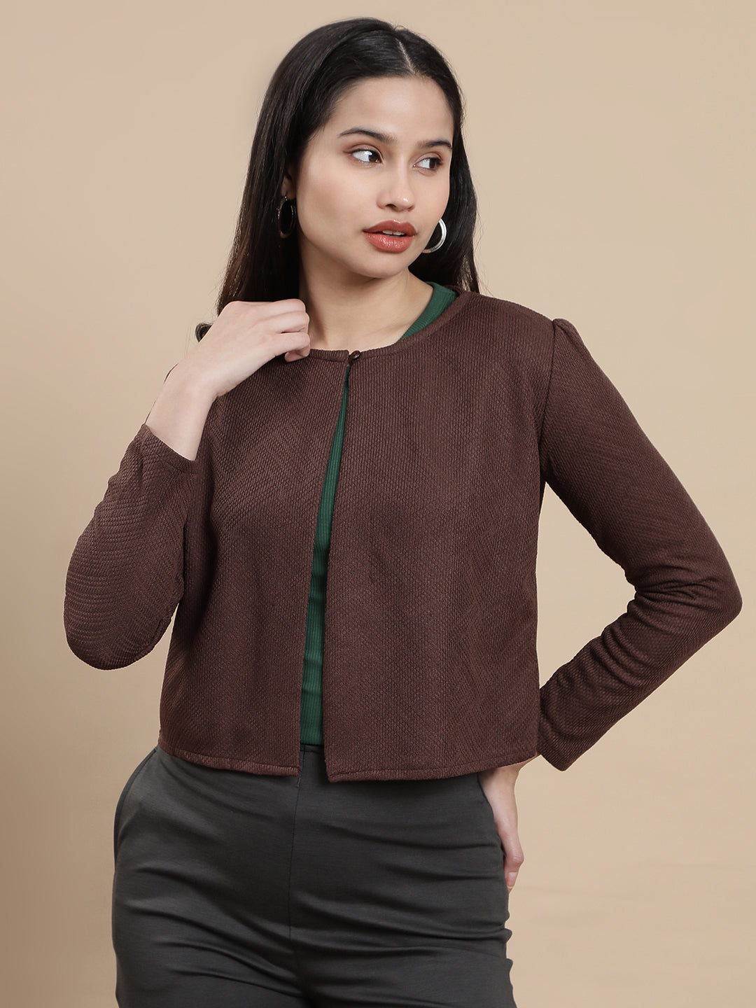 De Moza Women Casual Top Chocolate Brown