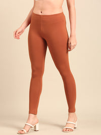 Ankle Length Leggings Cotton-Rust - De Moza