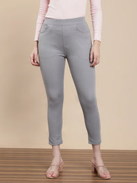 De Moza Women Casual Jegging Light Grey