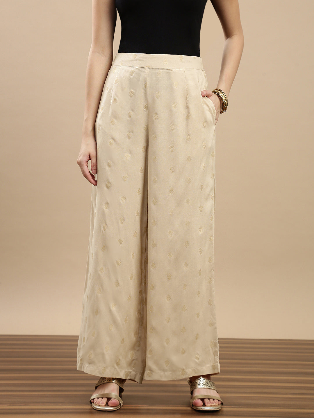 Co-ord Set (Top & Palazzo) - Beige