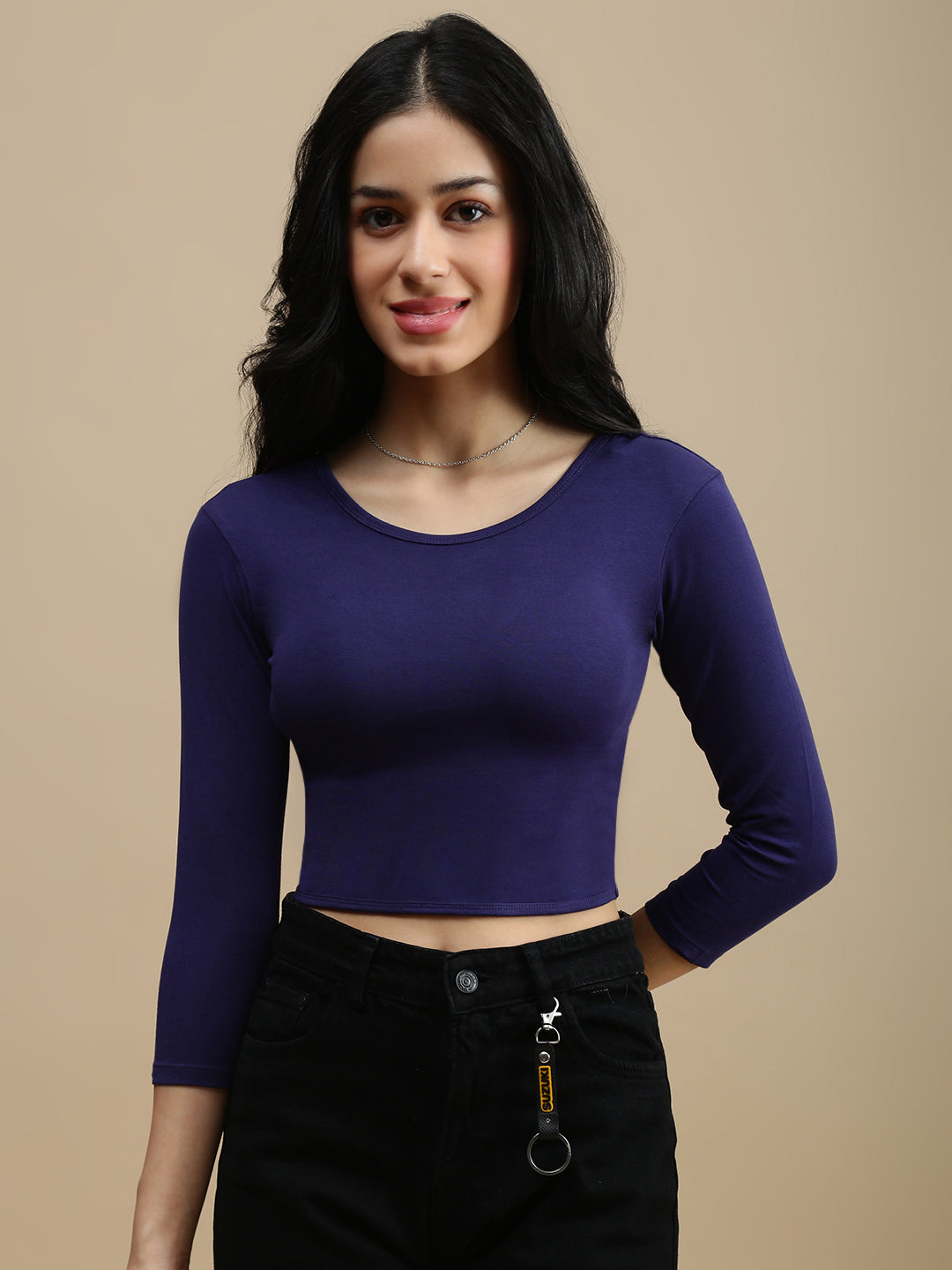 De Moza Women Athleisure Top Navy Blue