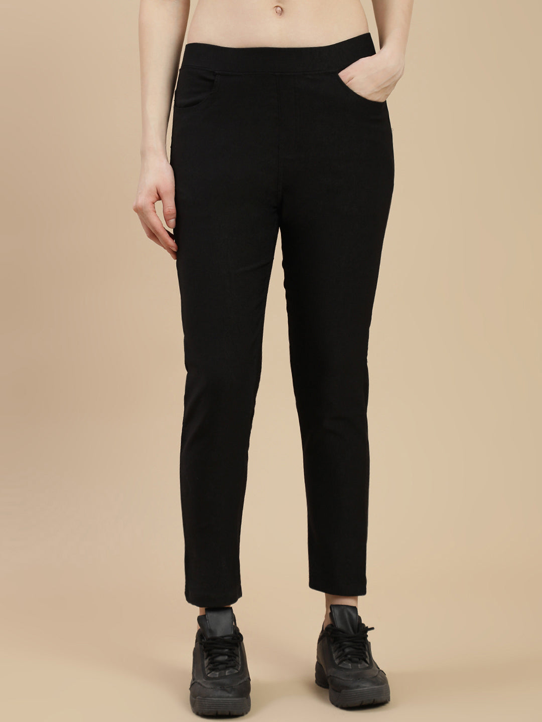 De Moza Women's Casual Jegging Black - De Moza