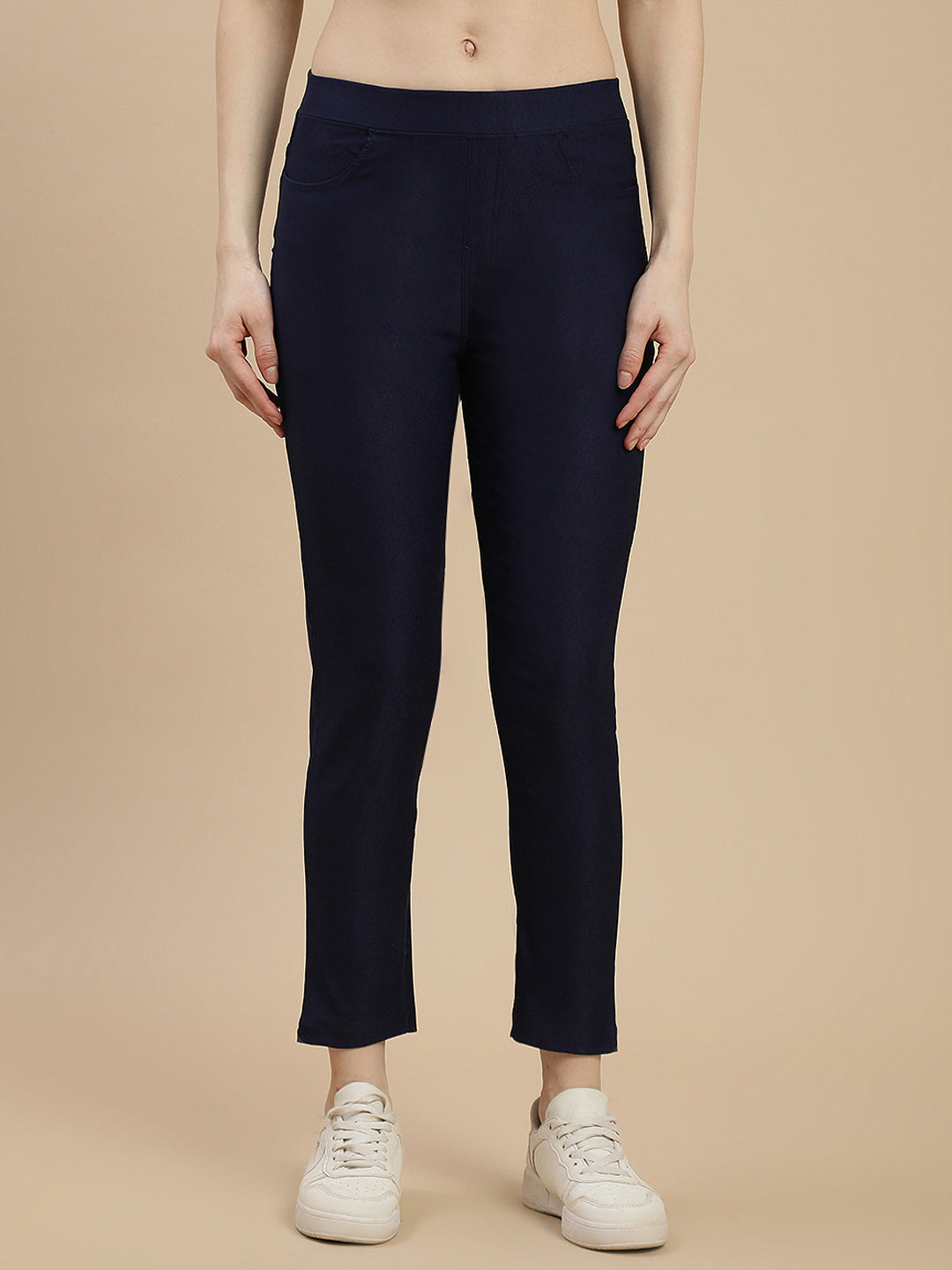 De Moza Women's Casual Jegging Navy Blue - De Moza