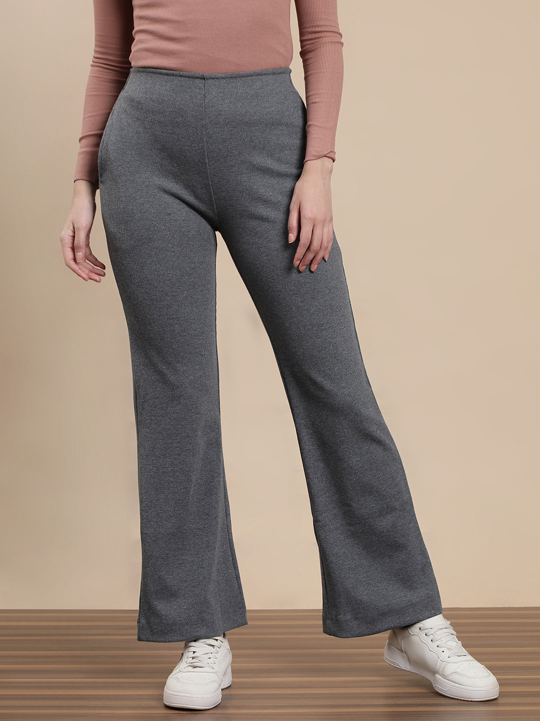 De Moza Women Casual Tregging Anthra Melange