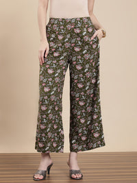 De Moza Women Co-ords with Pack of Top & Palazzo Deep Green