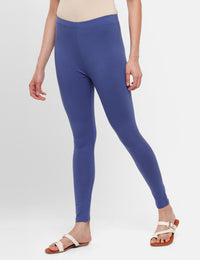 Ankle Length Leggings Cotton-True Indigo - De Moza