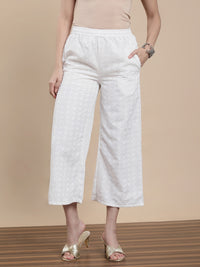 De Moza Women Casual Palazzo White