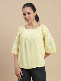 De Moza Women Casual Top Lime Yellow - De Moza