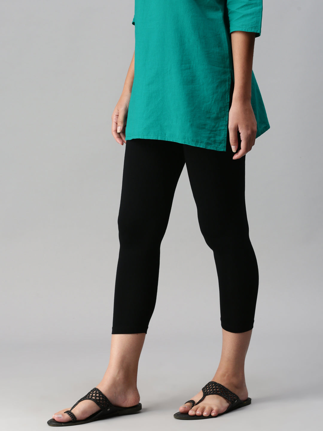 3/4th Leggings-Black - De Moza