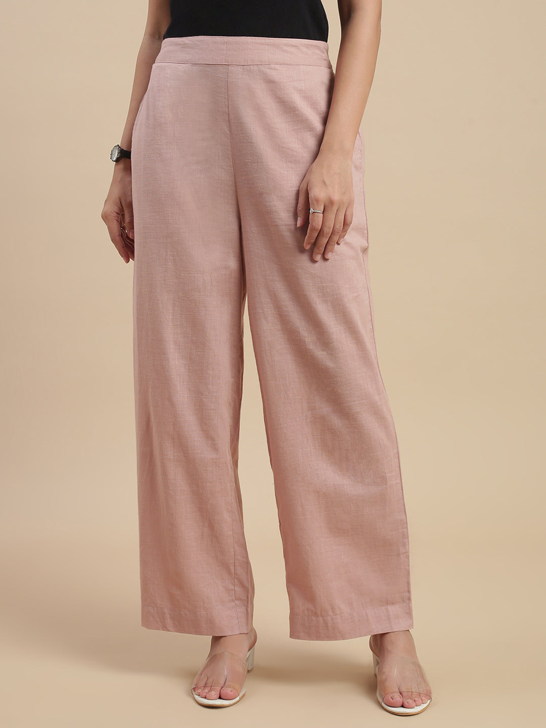 De Moza Women Casual Pants Light Peach - De Moza