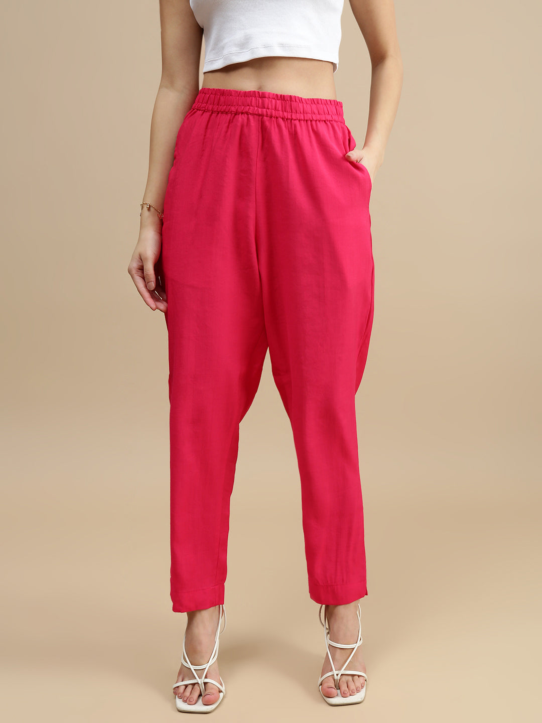 De Moza Women Festive Pants Fuchsia