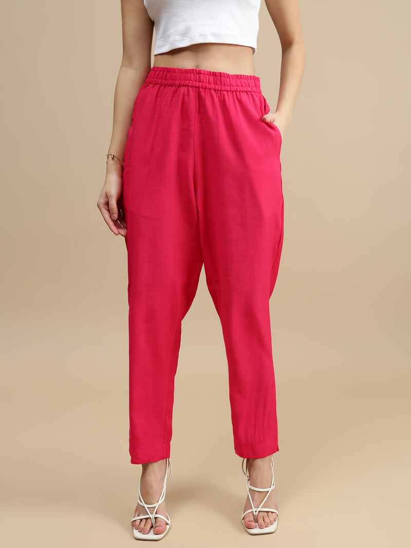 De Moza Women Festive Pants Fuchsia