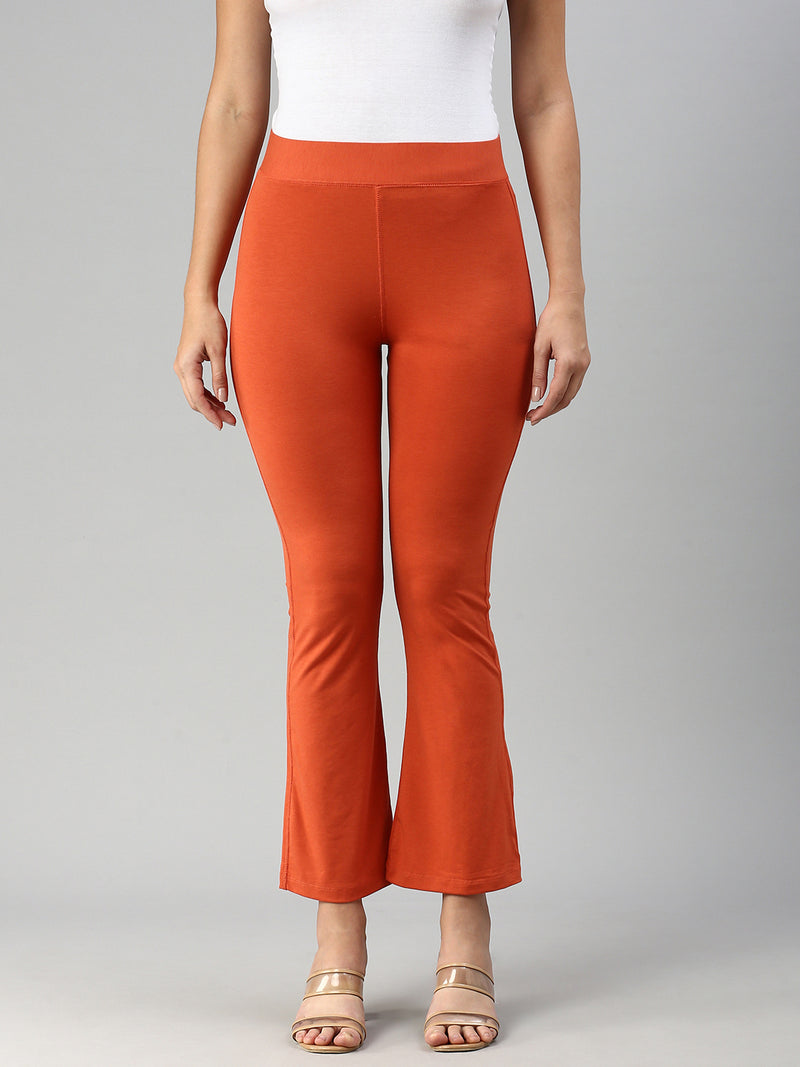 De Moza Women Tapered Pants Rust Orange
