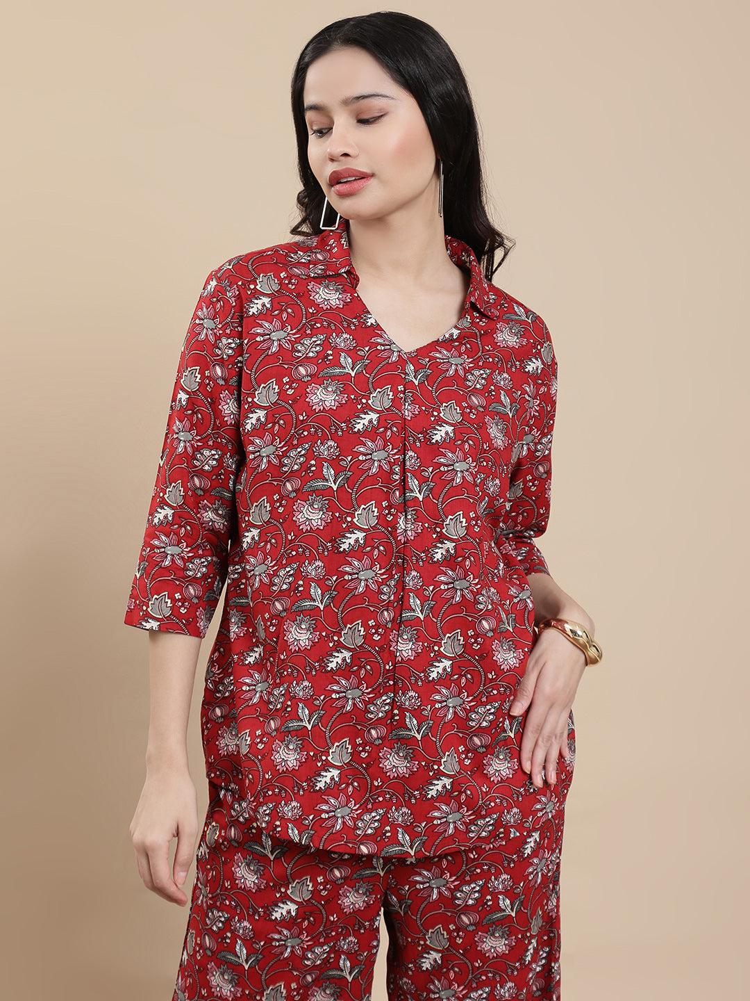 De Moza Women Festive Top Maroon