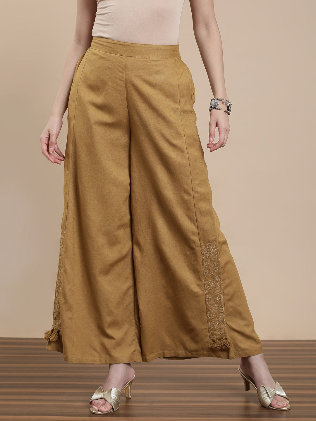 De Moza Women Casual Palazzo Bronze