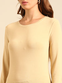 T-Shirt Long Sleeve-Beige - De Moza