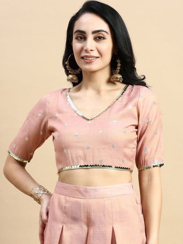 Crop Top-Light Pink - De Moza