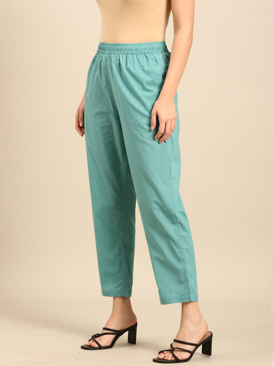 Straight Pant-Sea Green - De Moza