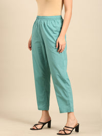 Straight Pant-Sea Green - De Moza