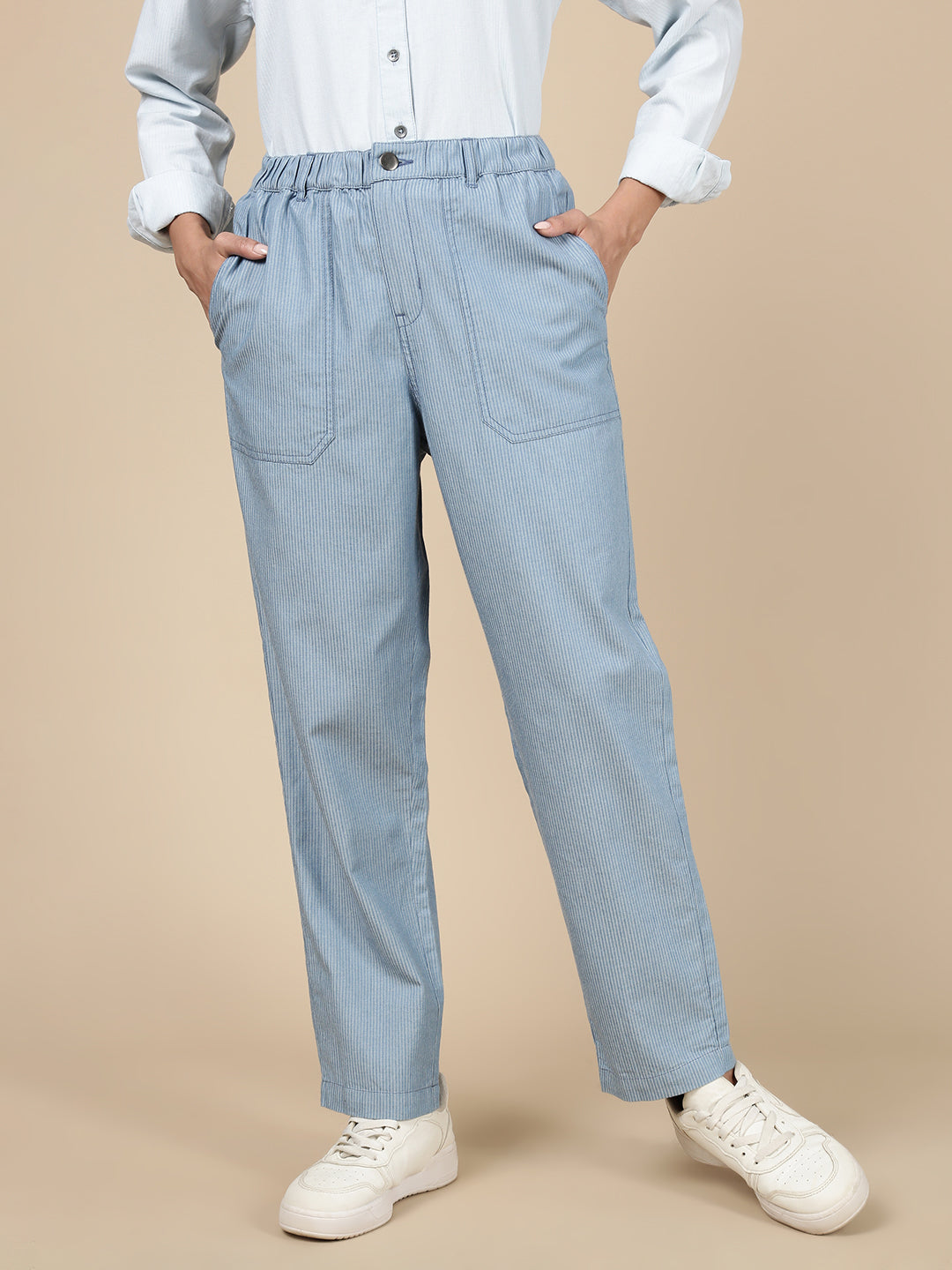 Straight Pant-Mid Blue