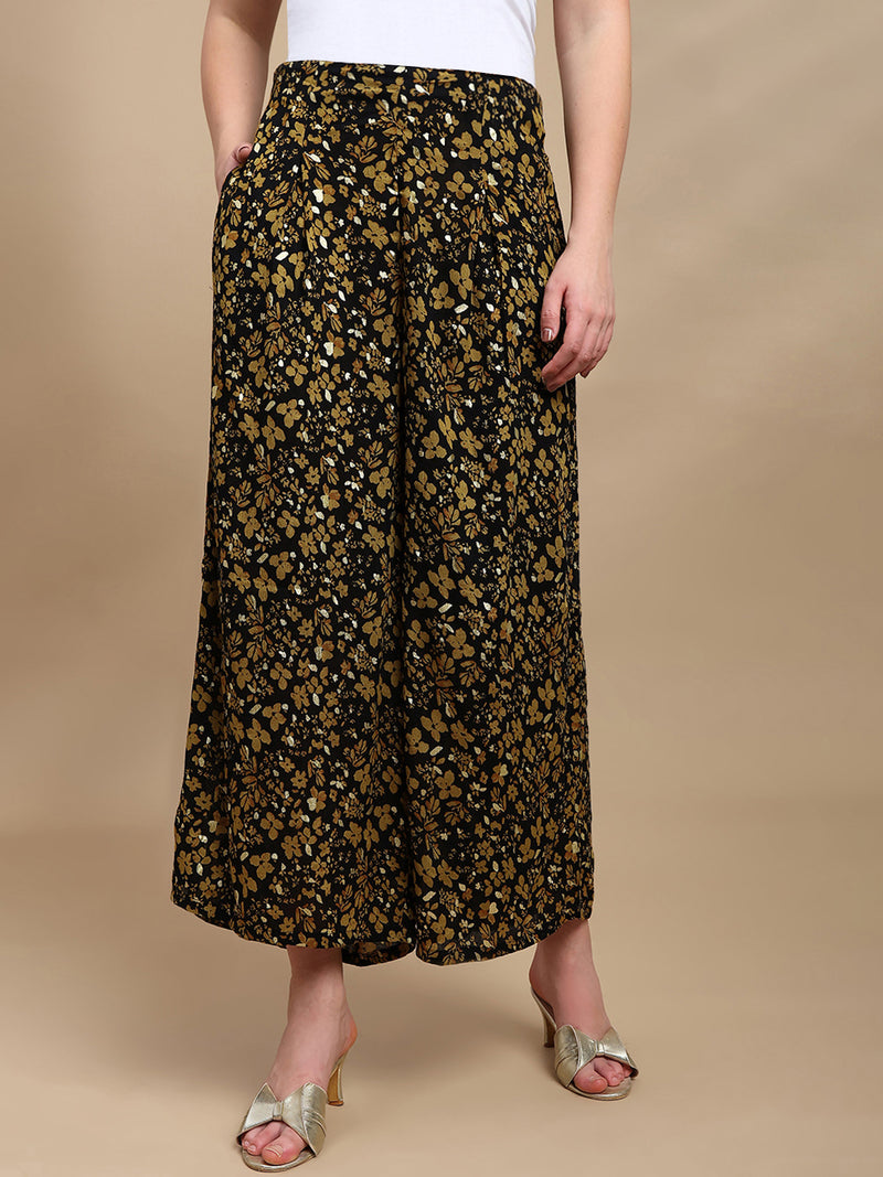 De Moza Women Festive Palazzo Black - De Moza