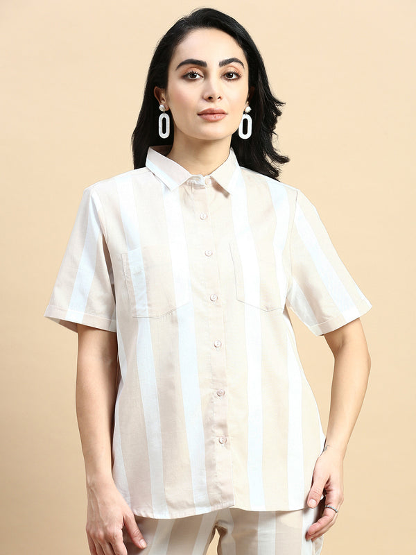 Shirt-Beige - De Moza