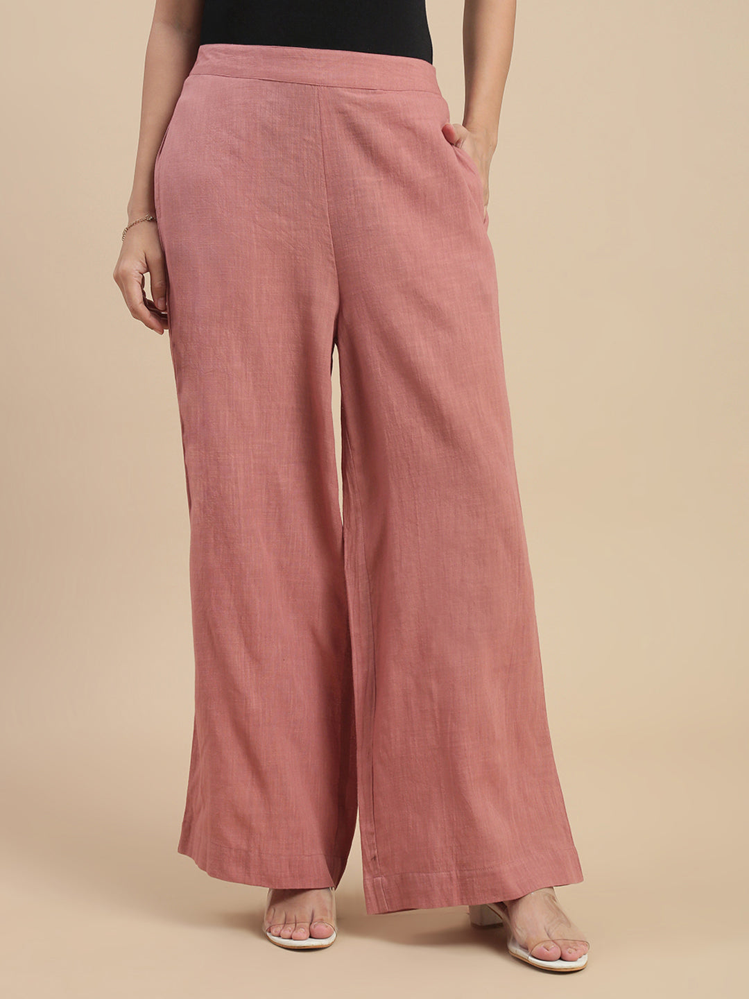 De Moza Women Casual Palazzo Peach - De Moza