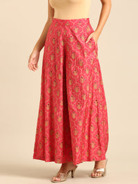 Palazzo All Over Print-Coral - De Moza