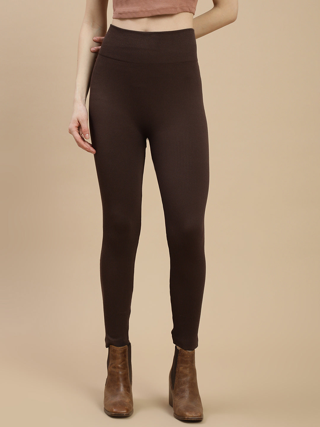 De Moza Women Winter Leggings Brown
