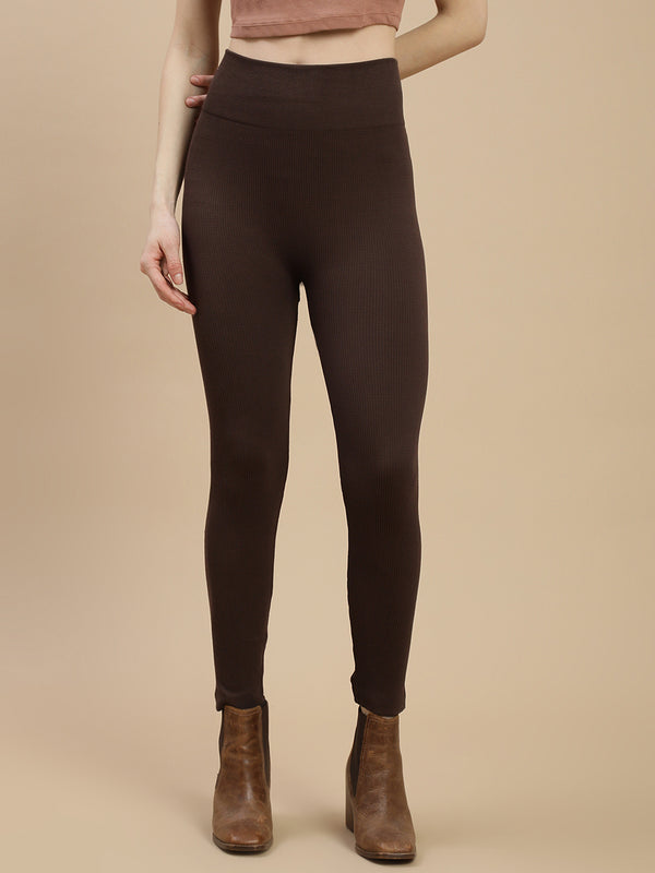 De Moza Women's Winter Leggings Brown - De Moza