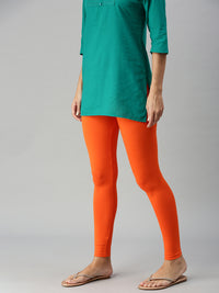 Ankle Length Leggings Cotton-Orange - De Moza