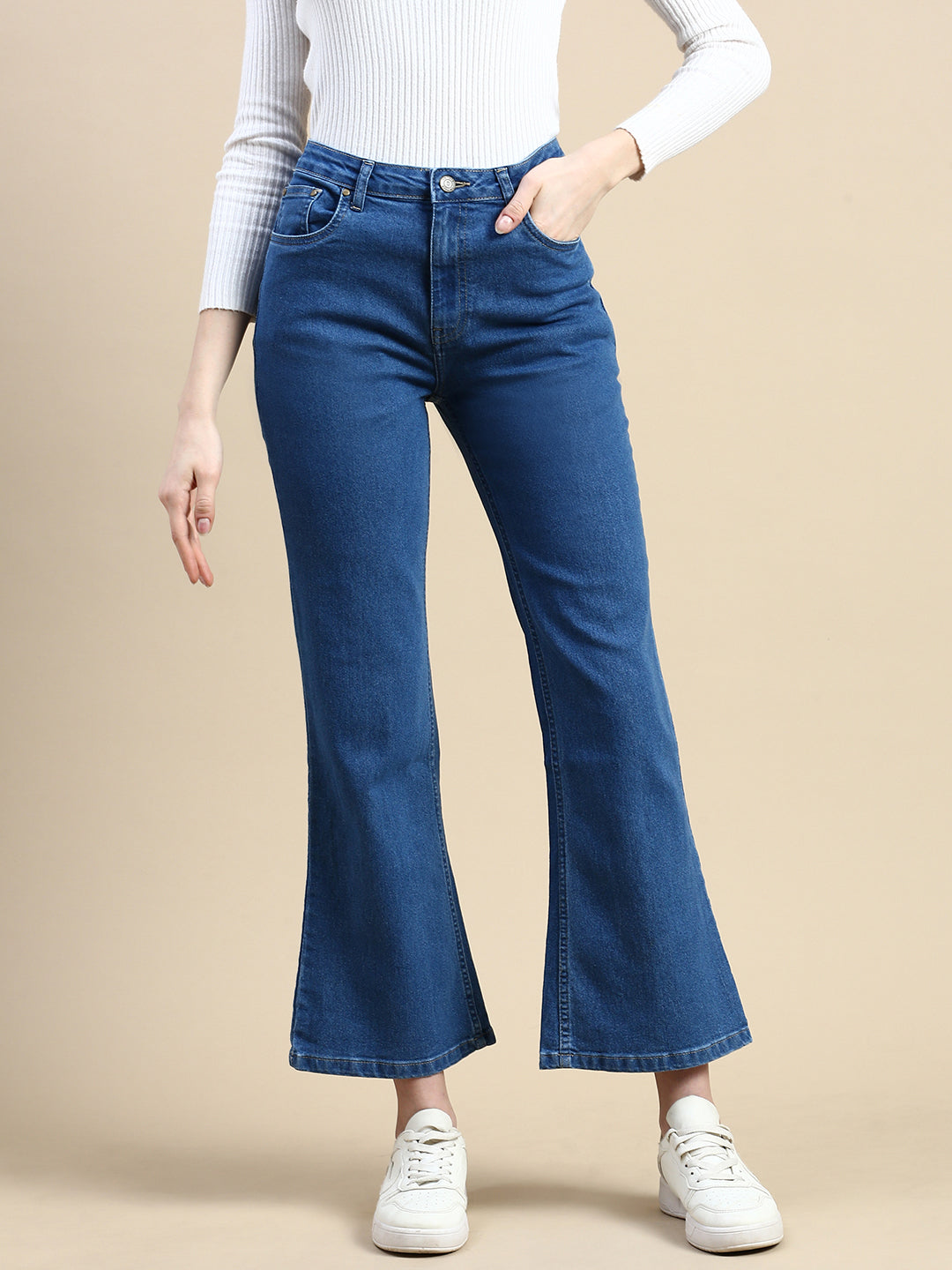 Jeans Pant-Mid Blue - De Moza