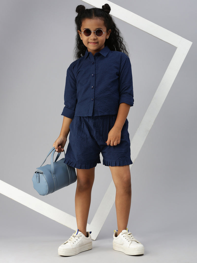 PIPIN Girls Shorts Navy Blue