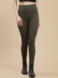 De Moza Women Winter Leggings Olive
