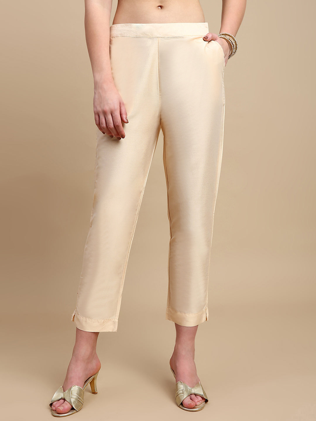 De Moza Women Casual Pants Gold - De Moza