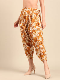 Harem Pant Floral Print-Yellow - De Moza