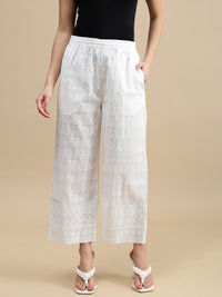 De Moza Women Casual Palazzo White