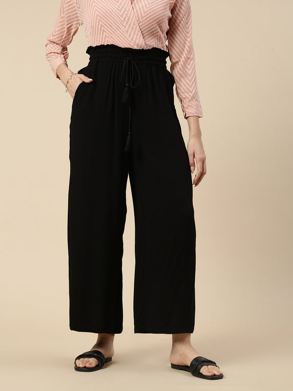 Flared Palazzo-Black - De Moza