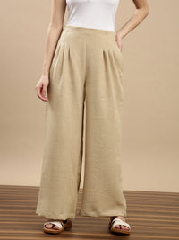 De Moza Women Casual Palazzo Beige