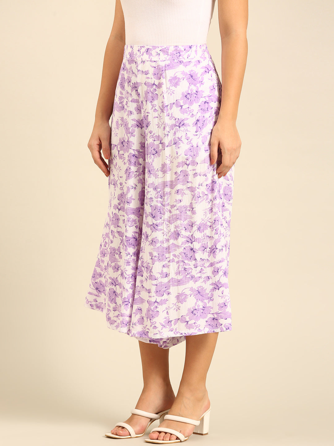 Printed Culottes-Lilac - De Moza