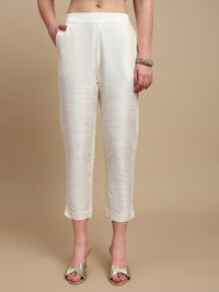 De Moza Women Casual Pants Offwhite - De Moza
