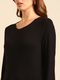 T-Shirt Long Sleeve-Black - De Moza