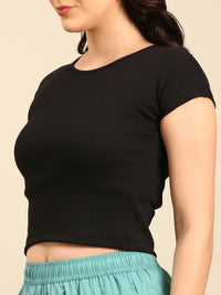 Kimono Sleeve Top-Black - De Moza